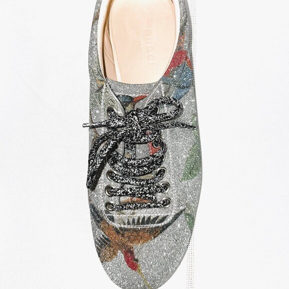GUCCI Tian Print Glitter Sneaker Size 6 or 36 Low Top - Picture 9 of 13